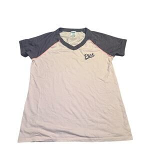 Vintage Victoria's Secret Pink T-shirt Pink and Dark Pink Size Medium